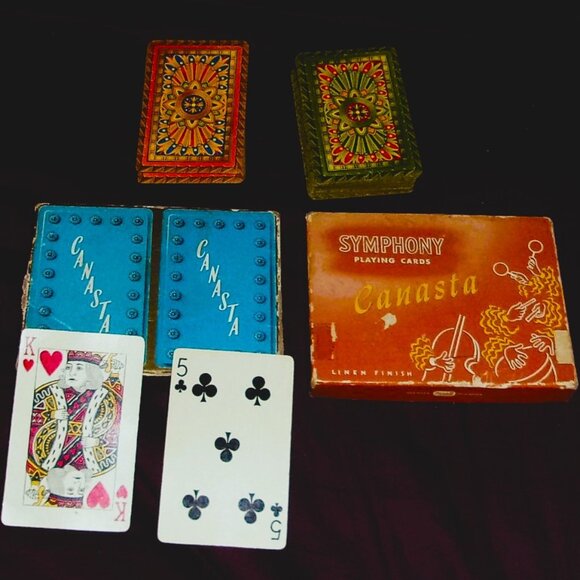 Vintage Double Boxed Set Canasta Playing Cards - Rexall Drug Store - Picture 1 of 1